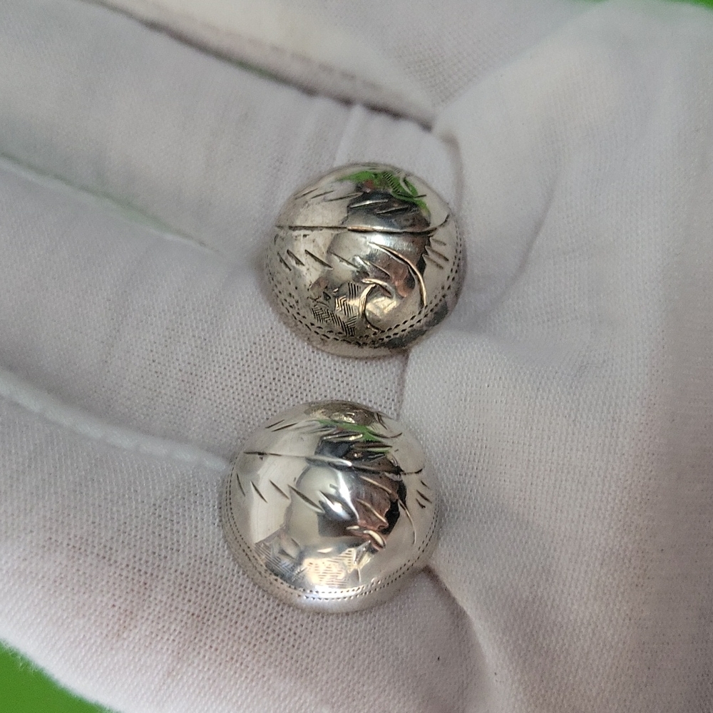 925 Silver Button earrings